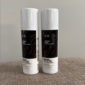 Lot of 2 IGK Never Miss Root & Scalp Touch-Up Spray — Espresso Brown